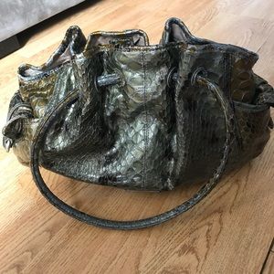 Cole Haan grey snake purse